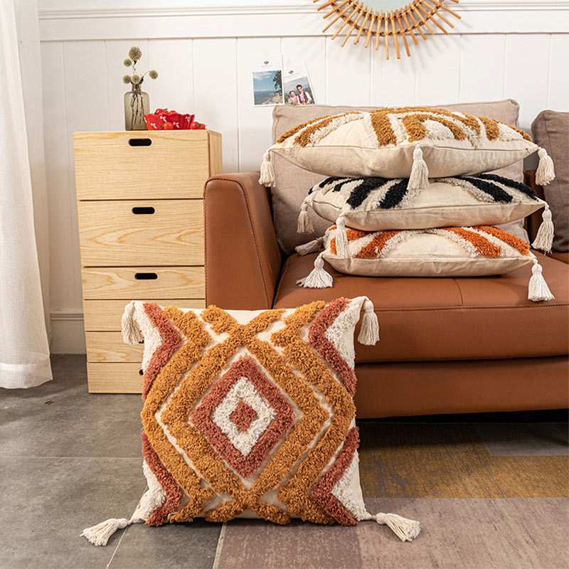 Copricuscino Ownkoti in jacquard marocchino con nappe