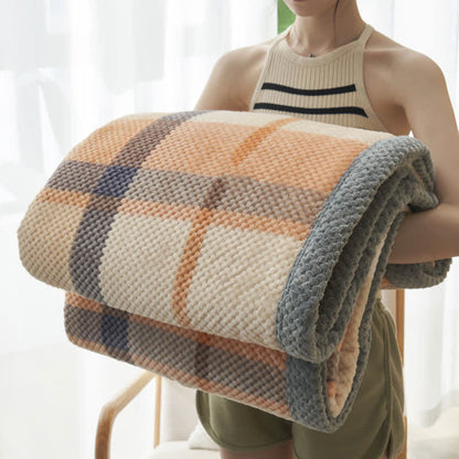 Coperta in pile di corallo caldo a quadri