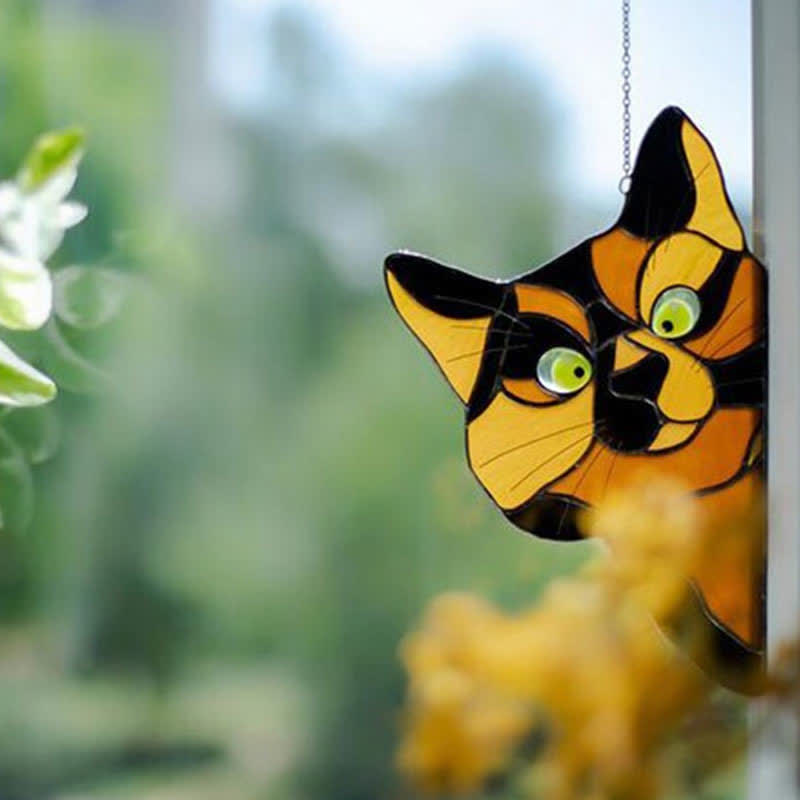 Decorazione per finestra acchiappasole a forma di gatto Ownkoti (acquistane uno e ricevine uno gratis)
