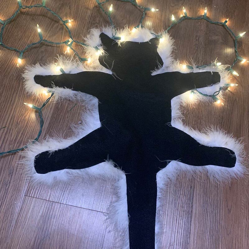 Tappeto decorativo con rifiniture in pelliccia di gatto fritto di zia Bethany