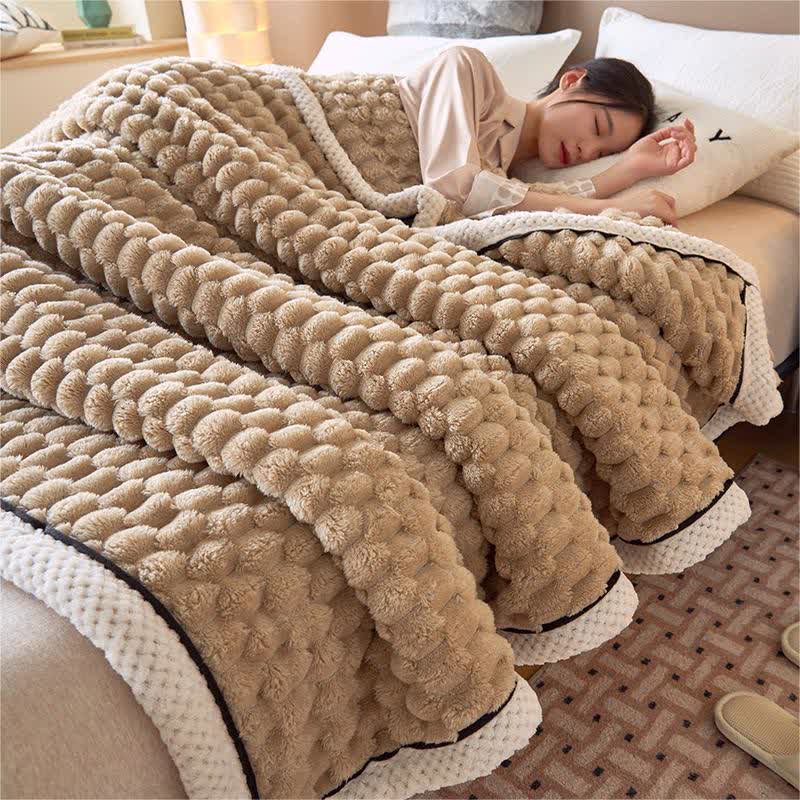 Coperta reversibile in pile di corallo spesso