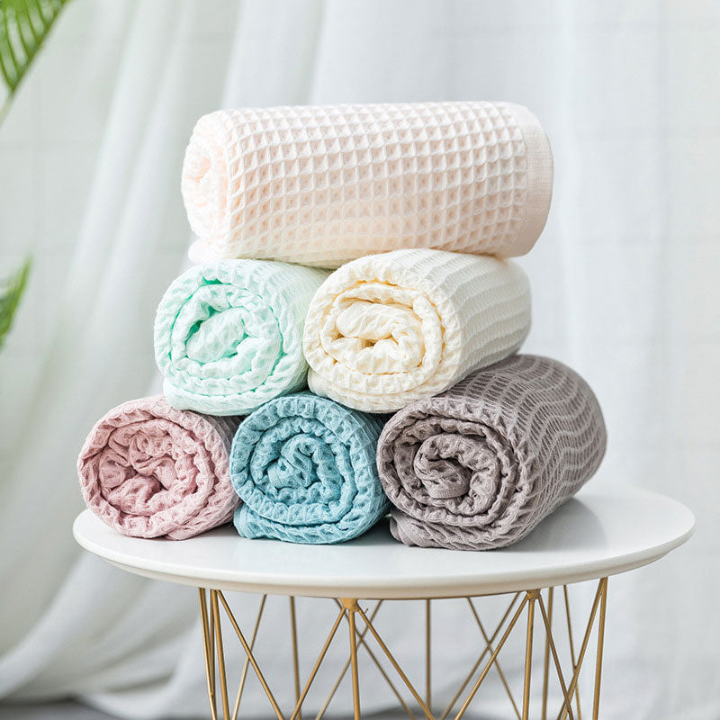 Asciugamano da bagno in cotone traspirante Ownkoti con trama a nido d'ape