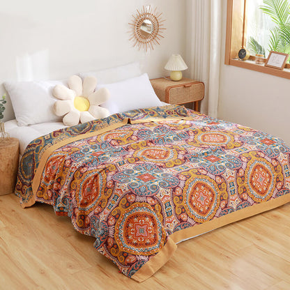 Trapunta reversibile in cotone color arancione scuro, comoda e confortevole - image 4