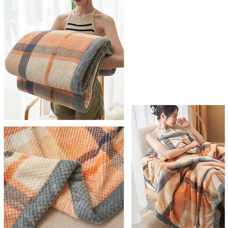 Coperta in pile di corallo caldo a quadri