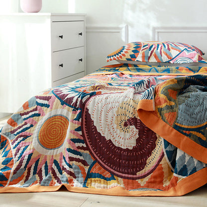 Coperta da tiro nordica Ownkoti, trapunta reversibile in cotone