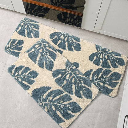 Tappeto da bagno antiscivolo con stampa di foglie Ownkoti