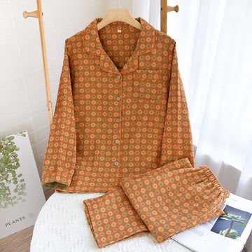 Completo da casa in puro cotone Jacquard Daisy