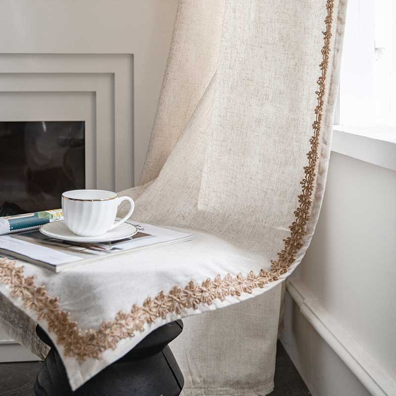 Tenda semi-oscurante beige bohémien