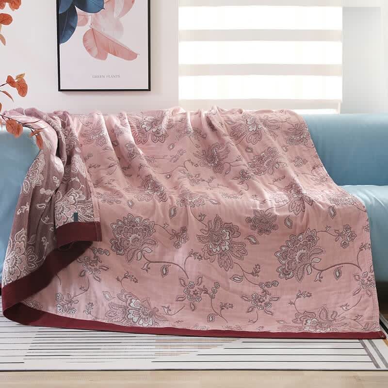 Coperta per divano in cotone con stampa floreale leggera Ownkoti