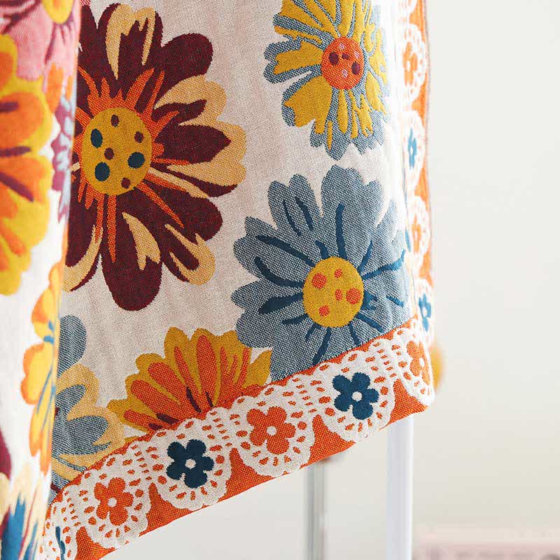 Asciugamano da bagno in morbido cotone con fiori luminosi