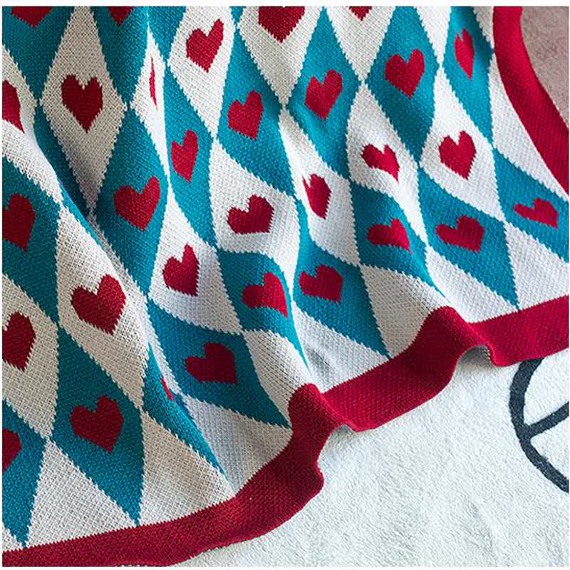 Coperta decorativa lavorata a maglia Diamond & Love