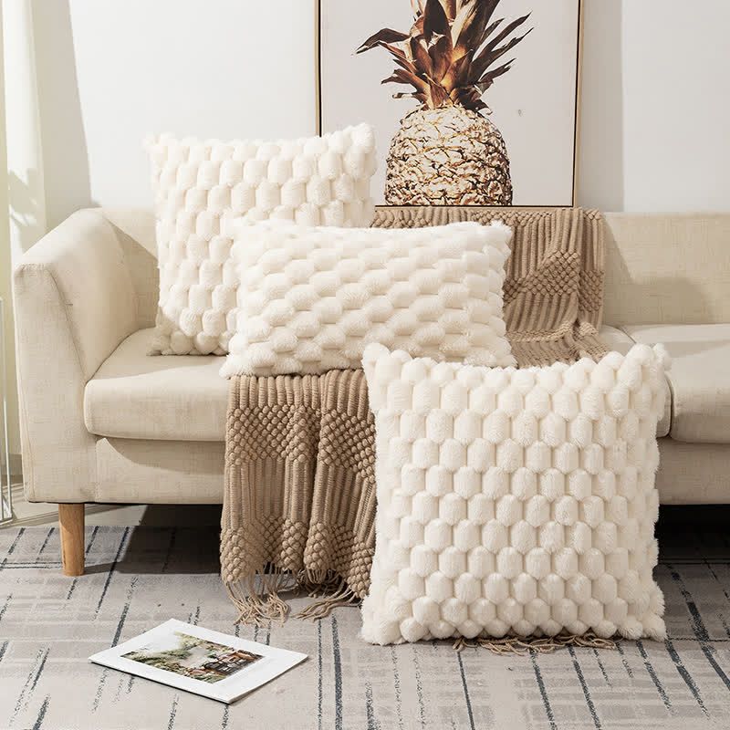 Federa decorativa soffice in velluto con fiocco di neve jacquard