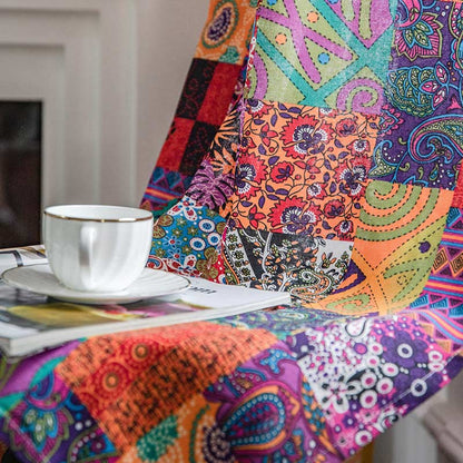 Tende da finestra in cotone e lino Boho colorate Ownkoti