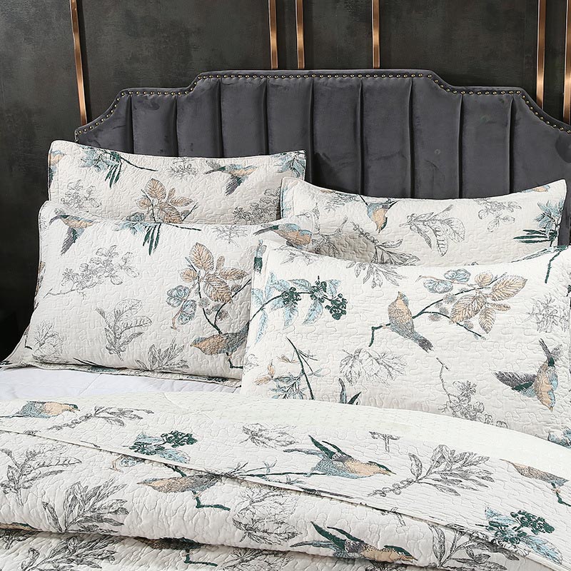 Trapunta in cotone con federa "Happy Bird"