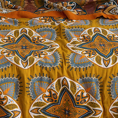 Trapunta reversibile leggera in cotone stampato multicolore - image 8
