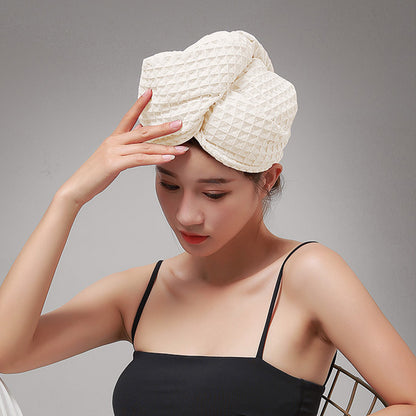 Asciugamano per capelli con bottone a nido d'ape