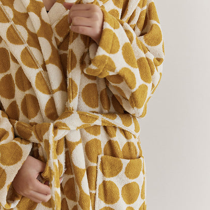 Accappatoio con cappuccio a pois e cintura