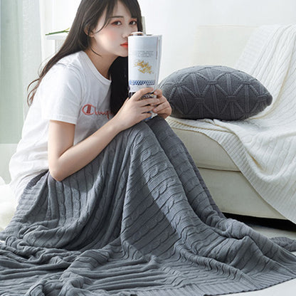 Coperta in maglia di cotone tinta unita Ownkoti per divano
