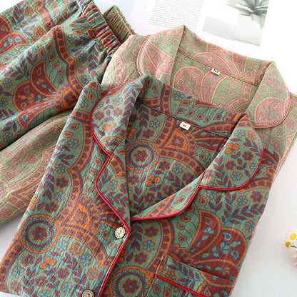 Completo da casa in cotone comodo in stile folk