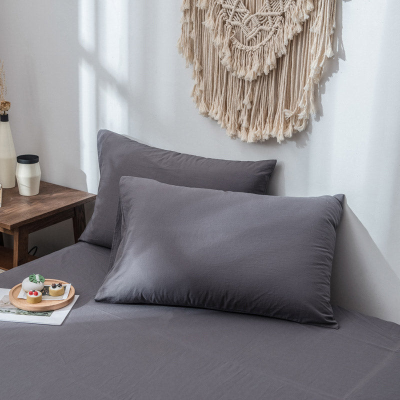 Federa semplice in morbido cotone Ownkoti (2 pezzi) - Grigio - 48 cm x 74 cm - image 2