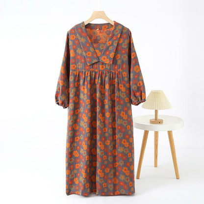 Camicia da notte in morbido cotone con colletto per bambola floreale