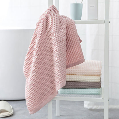 Asciugamano da bagno in cotone traspirante Ownkoti con trama a nido d'ape