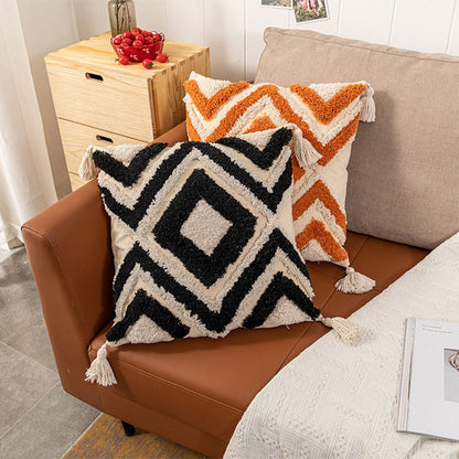 Copricuscino Ownkoti in jacquard marocchino con nappe