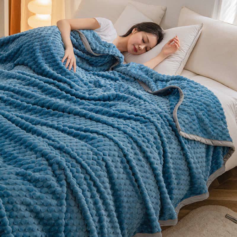 Coperta reversibile in velluto morbido tinta unita
