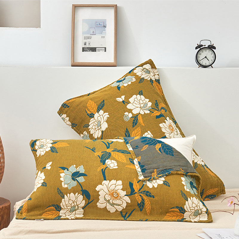 Cuscino in cotone con motivo floreale bianco Ownkoti (2 pezzi)
