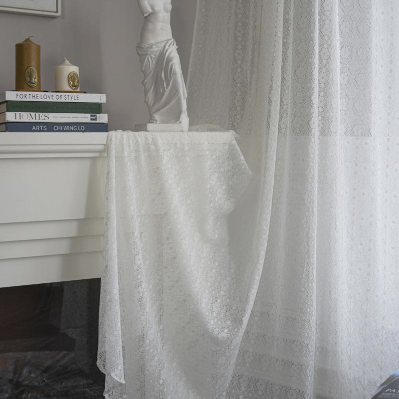 Tenda decorativa traforata con motivo floreale in jacquard Ownkoti