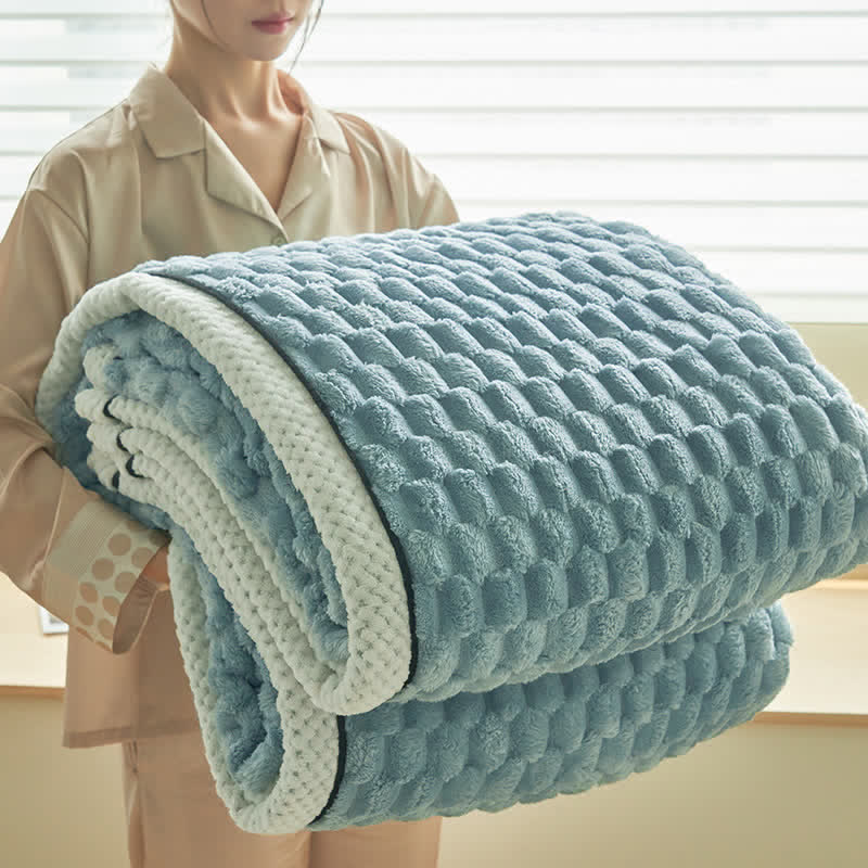 Coperta reversibile in pile di corallo spesso