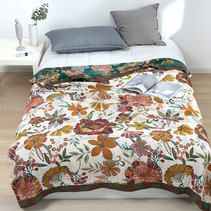 Morbida trapunta reversibile in cotone con motivo floreale di lusso. - image 4