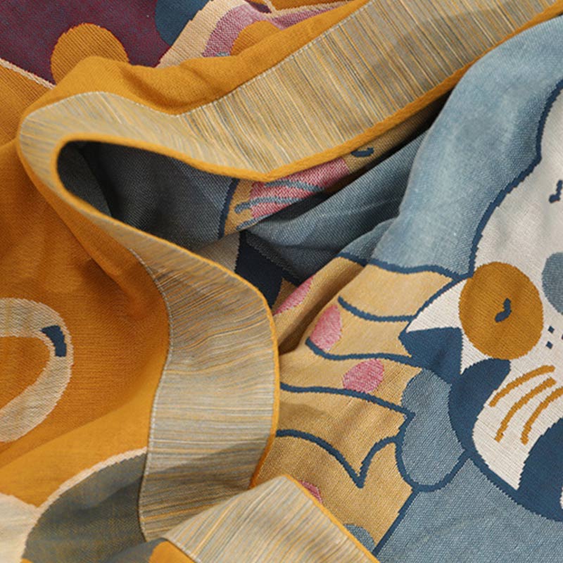 Trapunta reversibile in cotone con simpatici animali dei cartoni animati Ownkoti