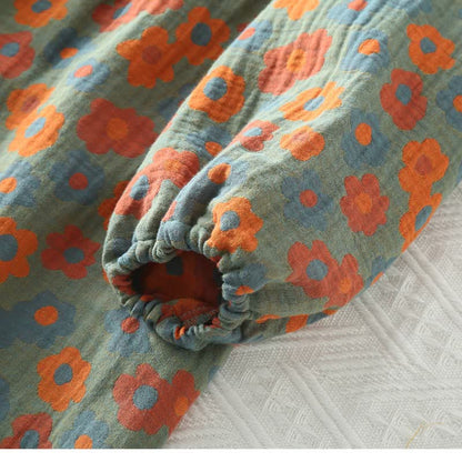 Camicia da notte in morbido cotone con colletto per bambola floreale
