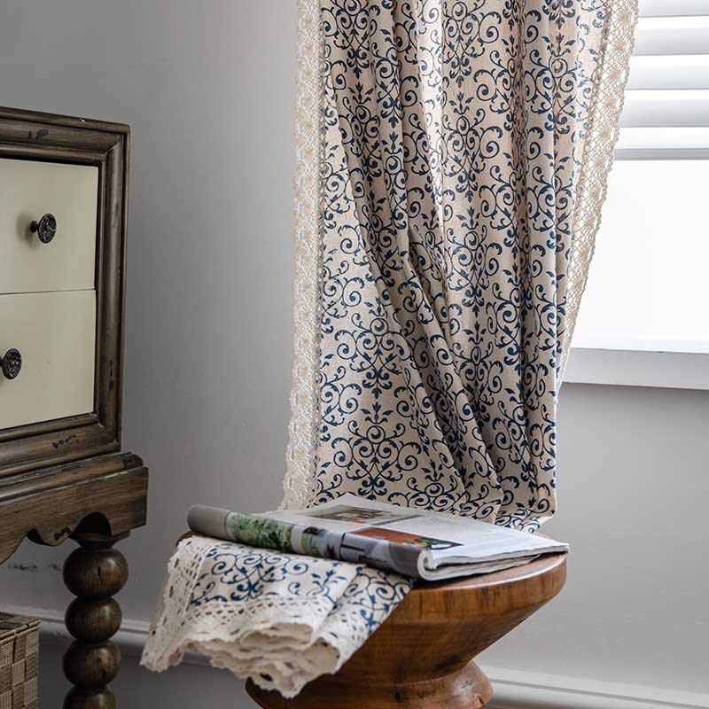 Tenda semi-oscurante con motivo Boho Blue di Ownkoti