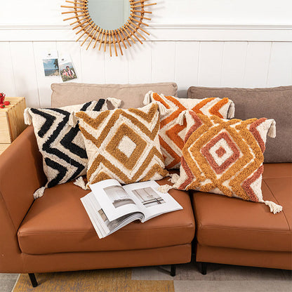 Copricuscino Ownkoti in jacquard marocchino con nappe