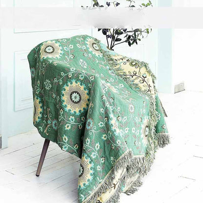 Copridivano retrò Ownkoti, coperta reversibile in cotone