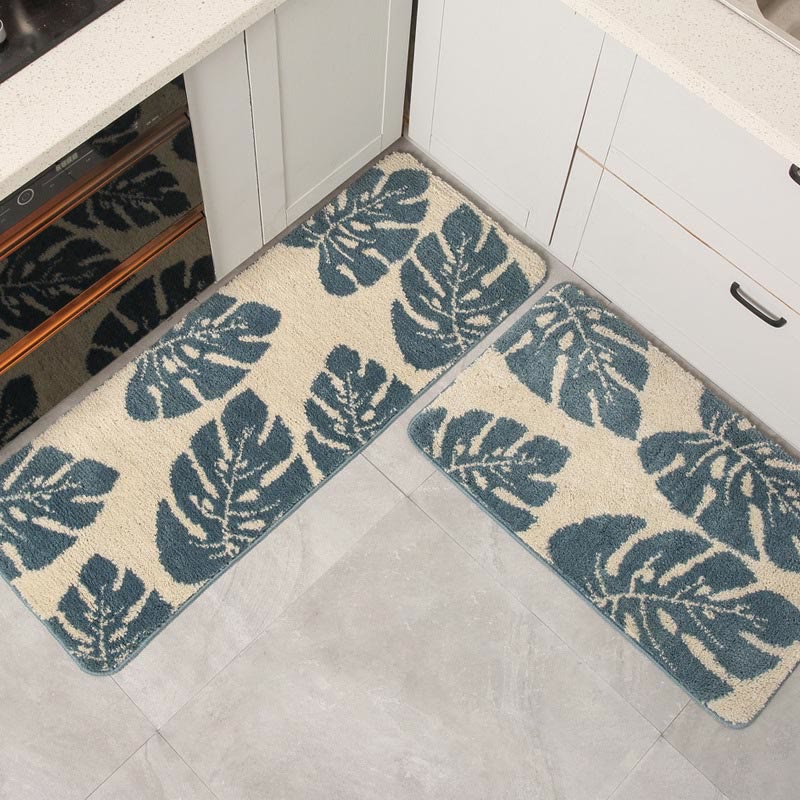 Tappeto da bagno antiscivolo con stampa di foglie Ownkoti