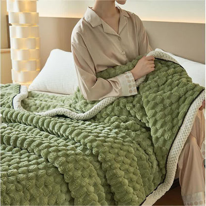 Coperta reversibile in pile di corallo spesso