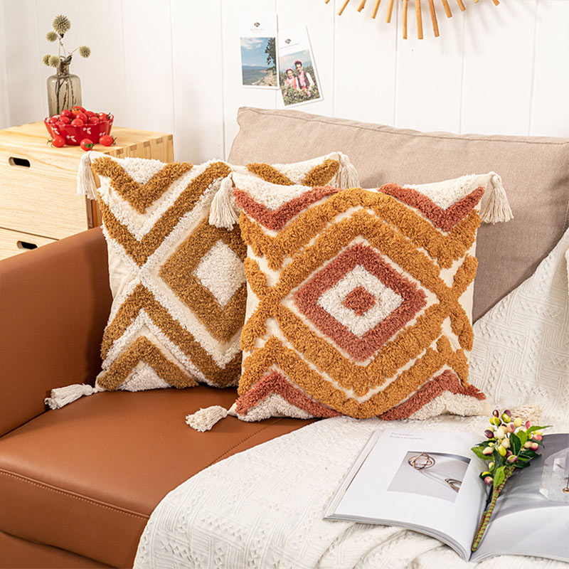 Copricuscino Ownkoti in jacquard marocchino con nappe