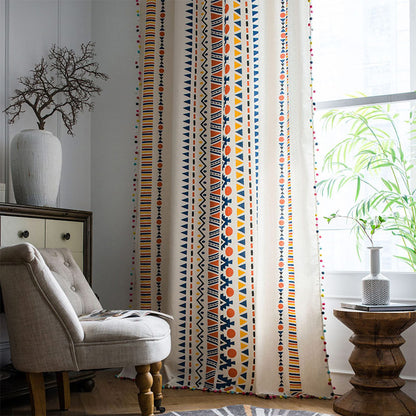 Tenda geometrica colorata Boho Ownkoti con nappa