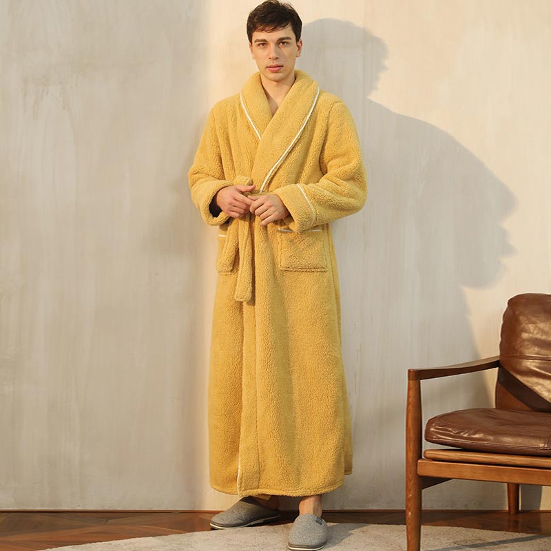 Pigiama lungo in pile Ownkoti Comfy - Giallo - Uomo: 3XL - image 4