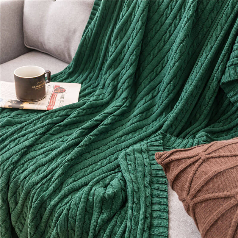 Coperta in maglia di cotone tinta unita Ownkoti per divano