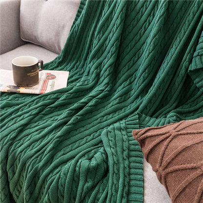 Coperta in maglia di cotone tinta unita Ownkoti per divano