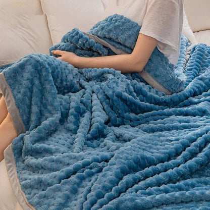Coperta reversibile in velluto morbido tinta unita