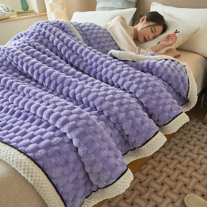 Coperta reversibile in pile di corallo spesso