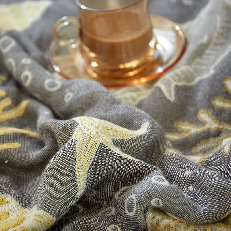 Trapunta reversibile traspirante con piante marine di corallo
