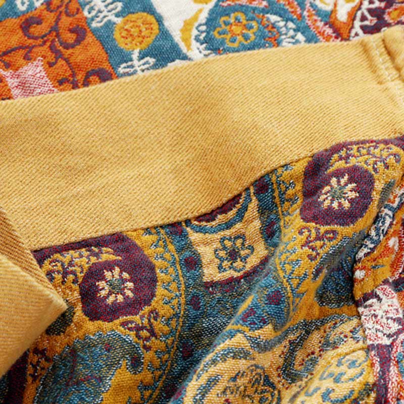 Coperta reversibile per divano in cotone arancione Boho