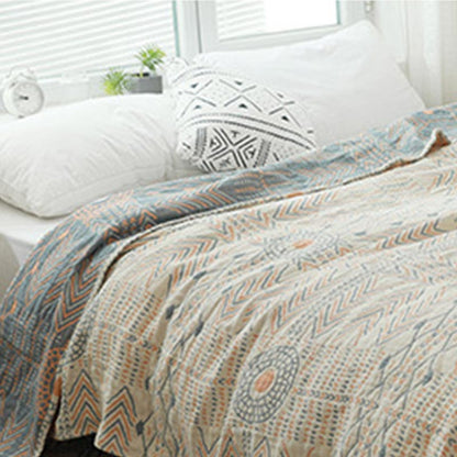 Asciugamano reversibile per divano, trapunta in cotone a righe Boho Ownkoti