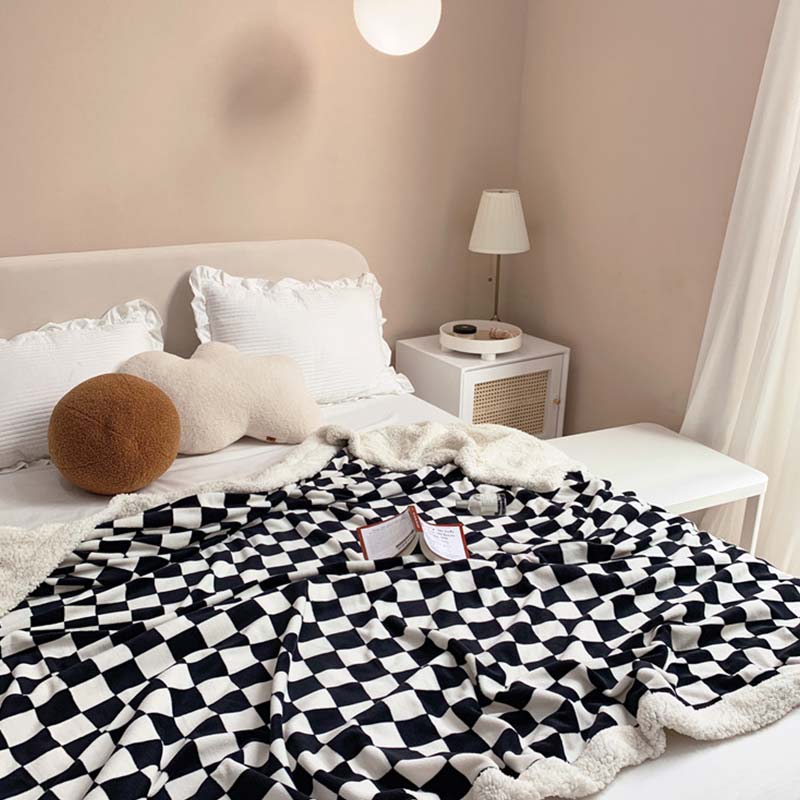 Coperta reversibile Ownkoti Checkerboard Fuffly